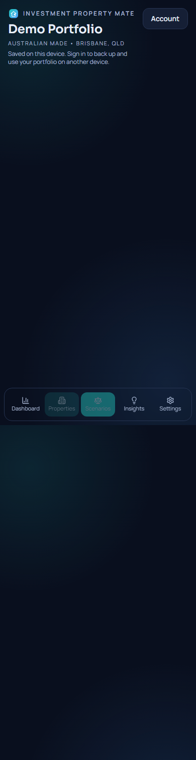 Scenarios screenshot